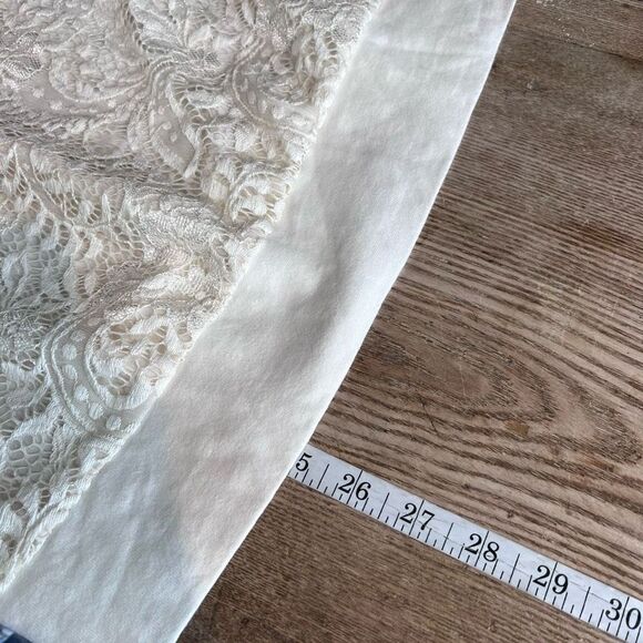 Loft Sequin & Dennis Basso Lace overlay sweatshirt Top XS Sweaters Pullover Gray - Picture 9 of 16